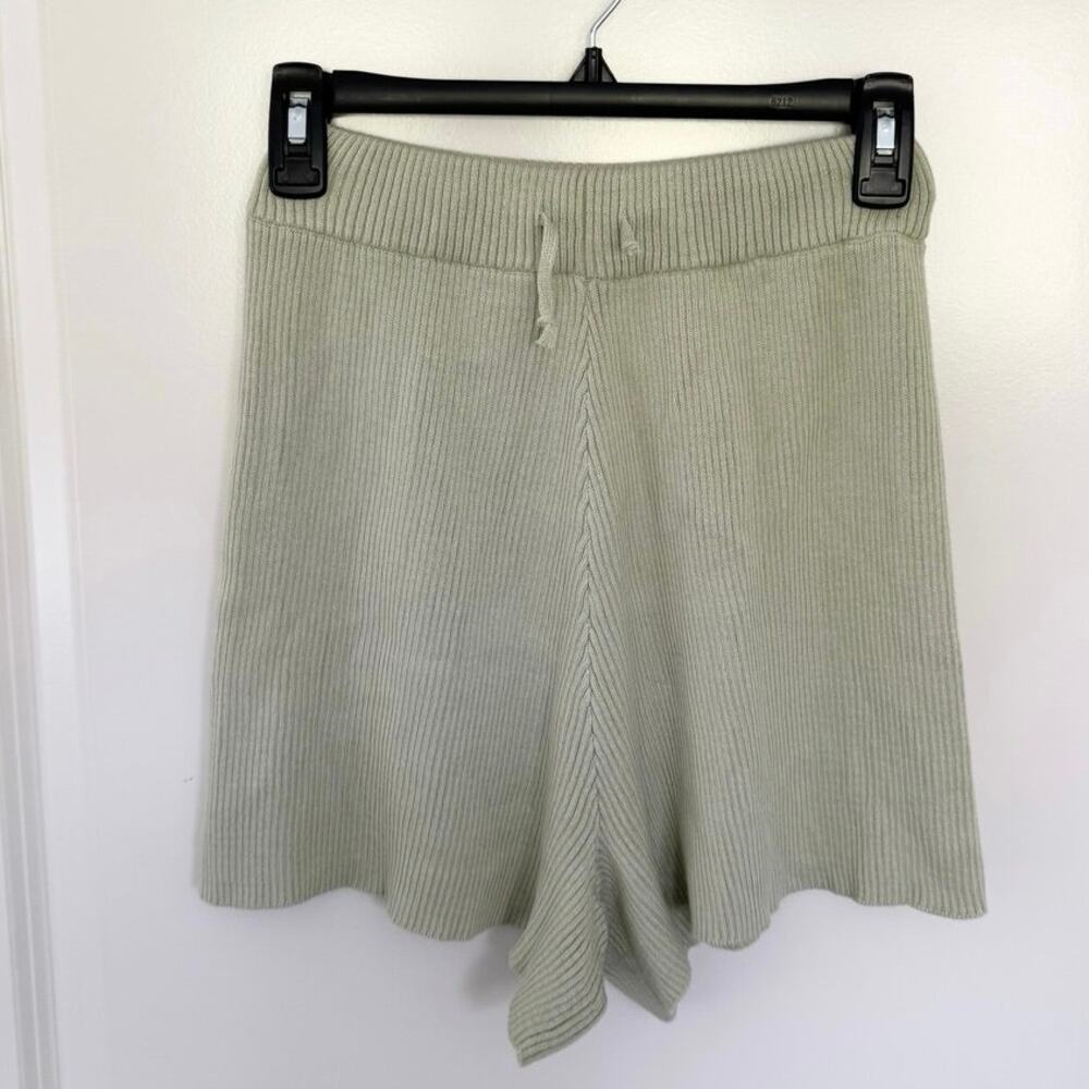 The Lullaby Club Alex Knit Ribbed Shorts Pistachio Green Small / Medium
